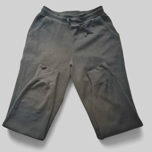 Nike Yoga Drawstring Cotton Joggers Small Black Waffle Texture Unisex EUC